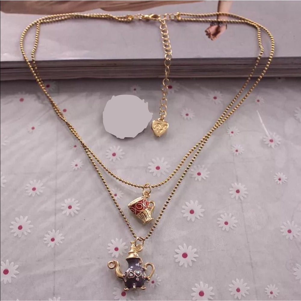 Double Chain Teapot & Teacup Necklace